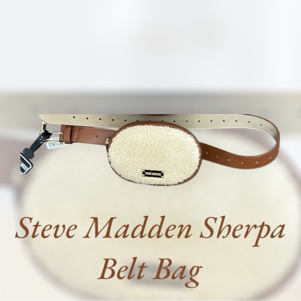 Steve Madden Sherpa Style Belt Bag in Cognac
#N031